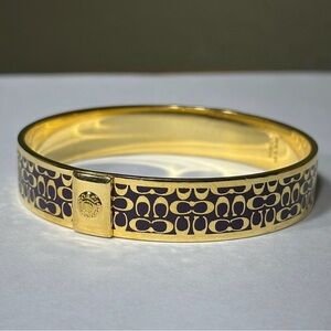 COACH Gold and Purple Enamel Bangle Bracelet